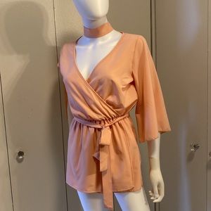 Fashion Nova Peach Romper Size S